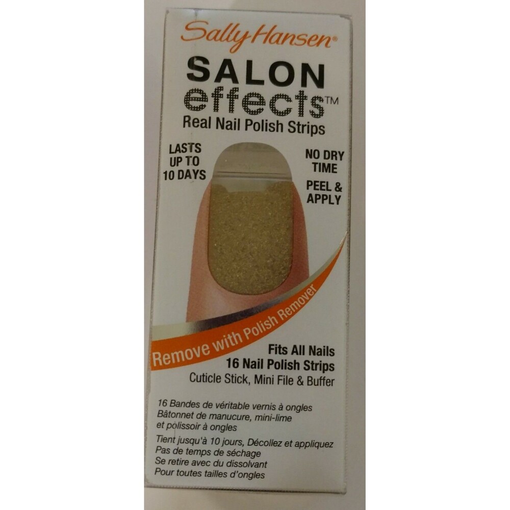 Sally Hansen Salon Effects GLITZ BLITZ #260 Real Nail Polish Strips Gold Sparkle